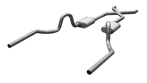 [PYE-SGA10T] Pypes Performance Exhaust SGA10T: Crossmember Back X-Pipe Exhaust System with Turbo Pro Mufflers for Select 1964-1972 GM A-Body [2.500 in.]