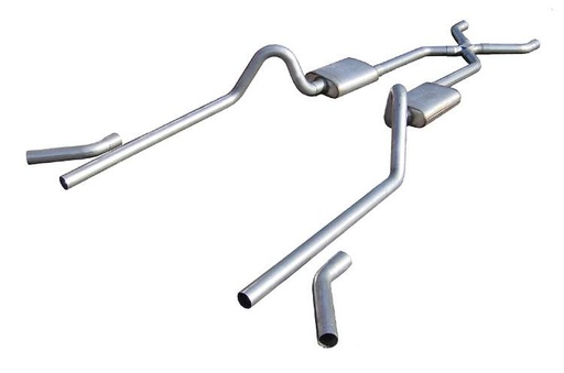 [PYE-SGC10T] Pypes Performance Exhaust SGC10T: Crossmember Back X-Pipe Exhaust System with Turbo Pro Mufflers for Select 1955-1957 Chevrolet Tri-Five [2.500 in.]