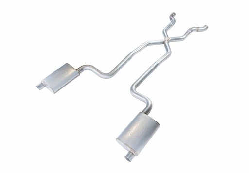 [PYE-SCC12T] Pypes Performance Exhaust SCC12T: Crossmember Back X-Pipe Exhaust System with Turbo Pro Mufflers for 1968-1973 Chevrolet C3 Corvette [2.500 in.]