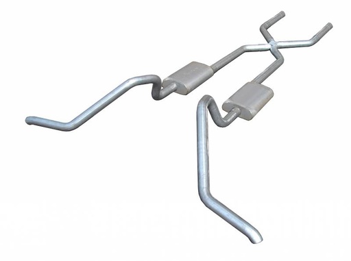 [PYE-SGB10T] Pypes Performance Exhaust SGB10T: Crossmember Back X-Pipe Exhaust System with Turbo Pro Mufflers for Select 1965-1970 GM B-Body [2.500 in.]