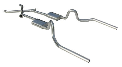 [PYE-SGA14R] Pypes Performance Exhaust SGA14R: Race-Pro Crossmember-Back Exhaust System 1964-72 GM A Body