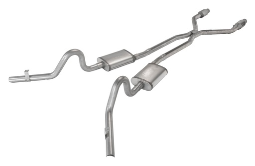 [PYE-SGG940TE] Pypes Performance Exhaust SGG940TE: Crossmember Back H-Pipe Exhaust System with Turbo Pro Mufflers for 1978-1988 Chevy El Camino (Non-SS) [2.500 in.]