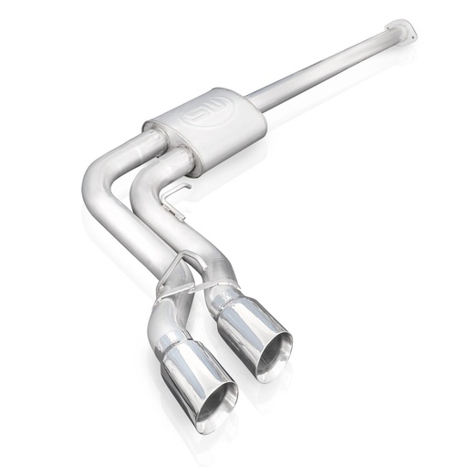 [STW-FT21CBFT] Stainless Works FT21CBFT: FT21CBFT Cat-Back Exhaust System for Late-Model Ford F-150 5L V8 - Lightning Style - Passenger Side in Front of Tire Exit