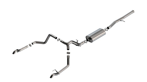 [BOR-140913] Borla 140913: Cat-Back Exhaust System Fits Select Chevy Silverado 1500 ZR2 6.2L 4WD, GMC Sierra 1500 AT4X 6.2L 4WD [Touring Muffler]