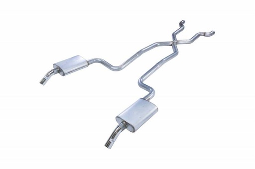 [PYE-SCC10T] Pypes Performance Exhaust SCC10T: Crossmember Back X-Pipe Exhaust System with Turbo Pro Mufflers for 1974 Chevrolet C3 Corvette [2.500 in.]