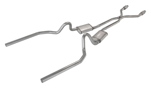 [PYE-SGG942TE] Pypes Performance Exhaust SGG942TE: Crossmember Back H-Pipe Exhaust System with Turbo Pro Mufflers for 1978-1988 Chevy El Camino SS [2.500 in.]