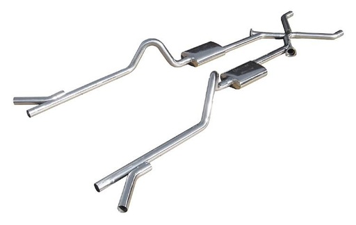 [PYE-SGC11T] Pypes Performance Exhaust SGC11T: Crossmember Back X-Change Exhaust System with Turbo Pro Mufflers for Select 1955-1957 Chevrolet Tri-Five [2.500 in.]