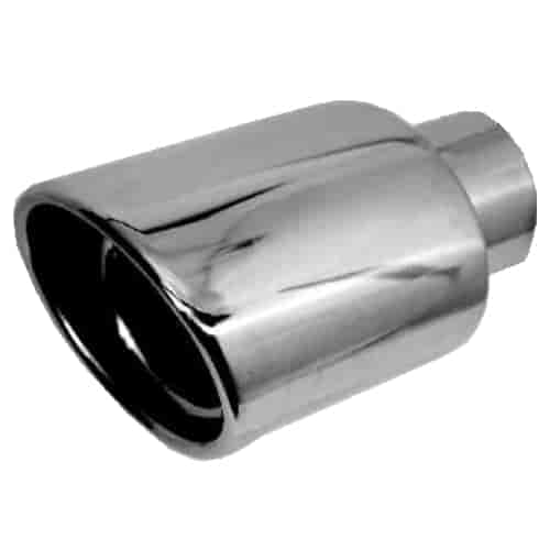 [JEX-JST139] Jones Exhaust JST139: Chrome Stainless Steel Exhaust Tip Rolled Double Wall 4"