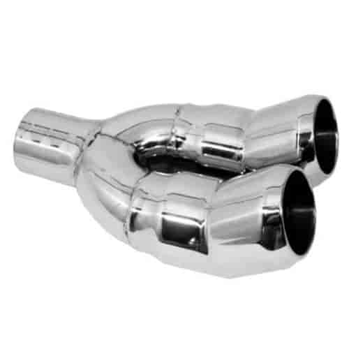 [JEX-PDTU312SS] Jones Exhaust PDTU312SS: Chrome Stainless Steel Exhaust Tip Dual Turn Up 3.5"
